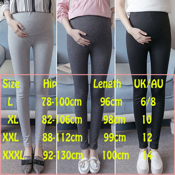 Slanke leggings Gravid kvinner Graviditetsstoff GRÅ L