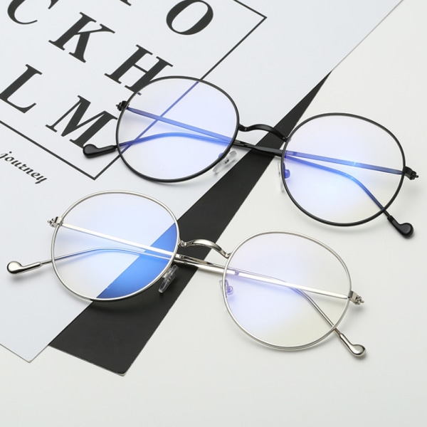 Flade spejlbriller Optisk brille SORT SØLVSTEL d9fd | Fyndiq