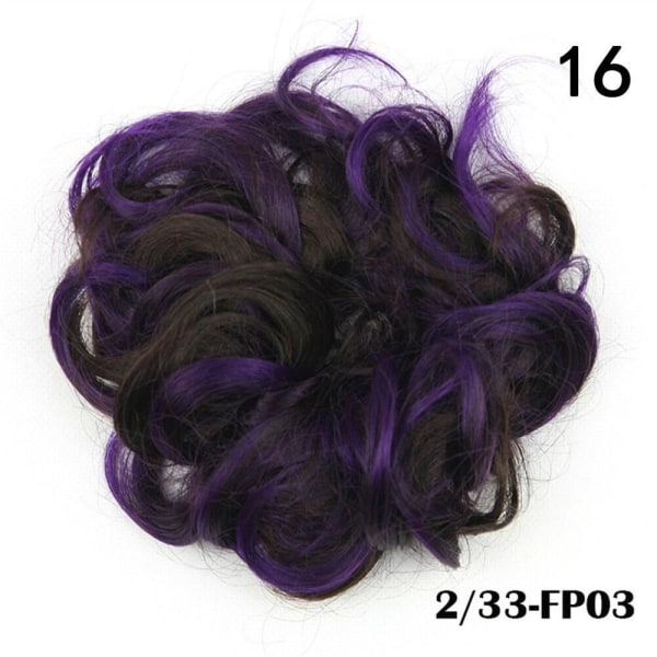 Hair Bun Hair Extension Curly Scrunchie 16