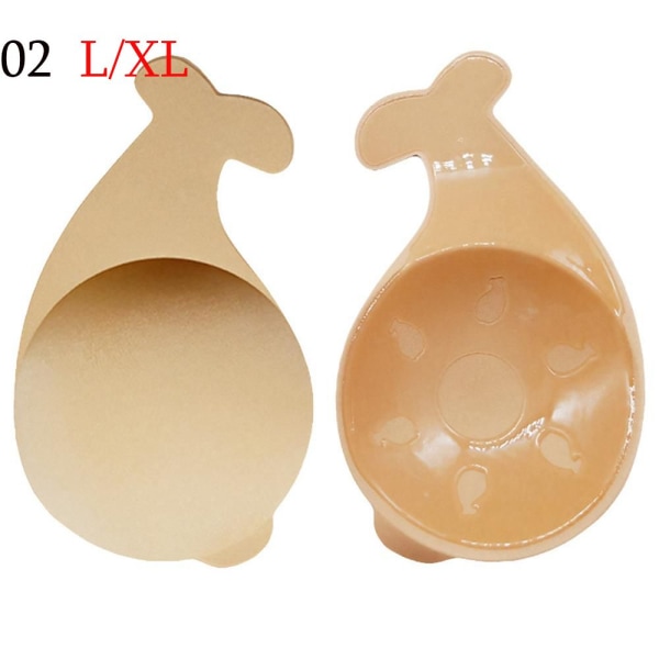 Gjenbrukbare usynlige bh brystvortepute klistremerker BEIGE L/XL
