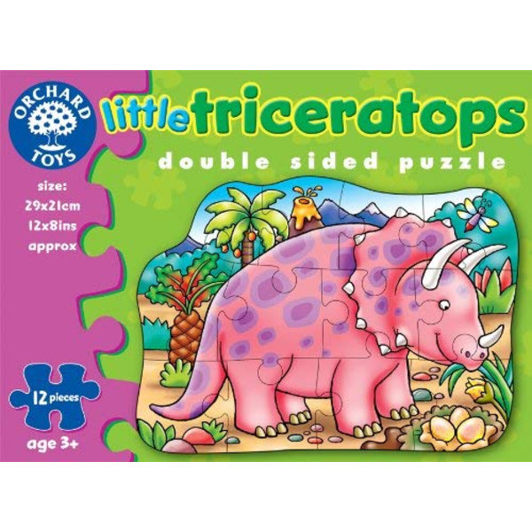 Dubbelsidigt pussel - Little Triceratops