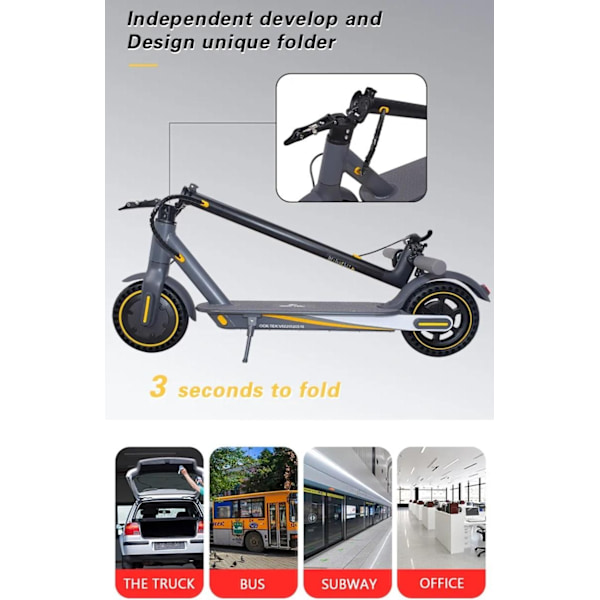 2024 - OOK-TEK V8 KickScooter Elsparkcykel - 30km/h elcykel grå