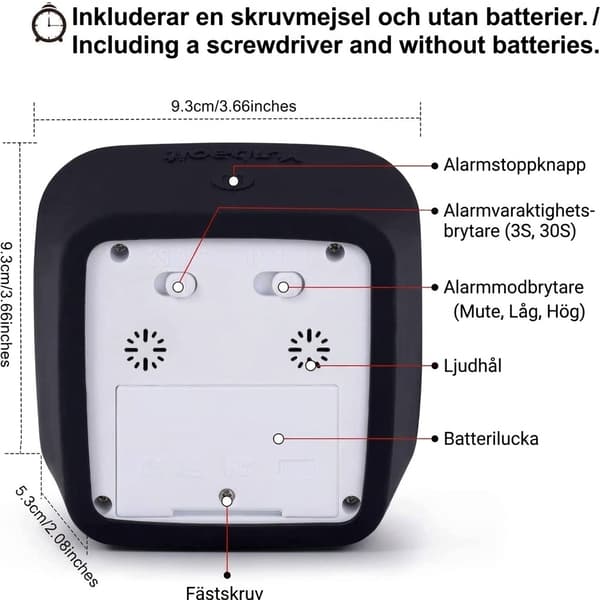 Visuel timer 60 minutter 2-pak – lydløs tidsvisning til børn, klasseværelse og lektier, sort Black