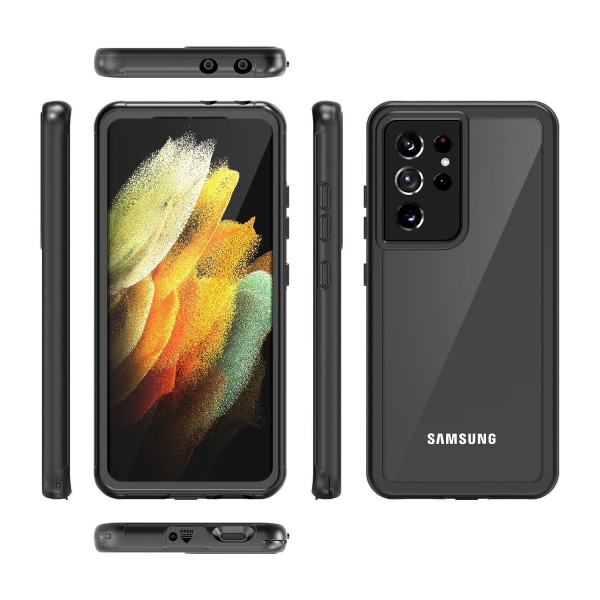 C4U® Stødfast forsvar - Galaxy S21 Ultra - Støddæmper Taske 3i1 Black Samsung Galaxy S21 Ultra