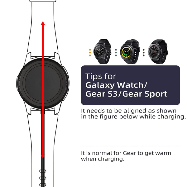 Laturi on yhteensopiva Galaxy Watch Active SM-R500:n kanssa White