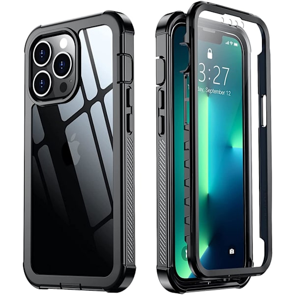 C4U® Stødfast forsvar - iPhone 13 Pro Max - Støddæmper Taske 3i1 Black iPhone 13 Pro Max (6.7)