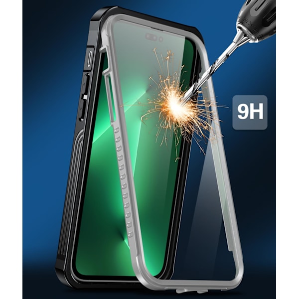 C4U® Stødfast forsvar - iPhone 14 - Støddæmper Taske 3i1 Black iPhone 14 (6.1)