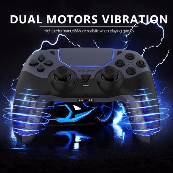 Trådlös Handkontroll Kompatibel med PS5 & PS5 Slim – Programmerbara Knappar, 1000mAh, USB-C grå