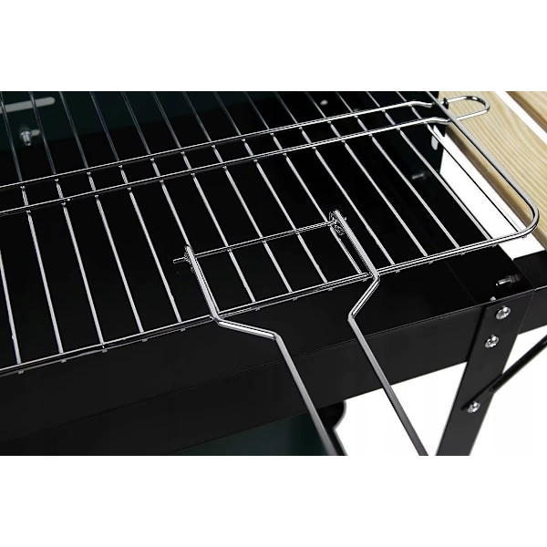 Havegrill på hjul – Rektangulær model med sidebord | MASTER GRILL & PARTY Black