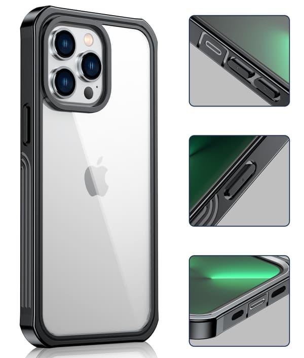 C4U® Shockproof Defence - iPhone 14 Pro - Stötdämpande skal Black iPhone 14 Pro (6.1)