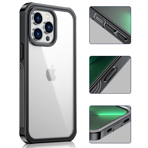 C4U® Stødfast forsvar - iPhone 14 Pro - Støddæmper Taske 3i1 Black iPhone 14 Pro (6.1)