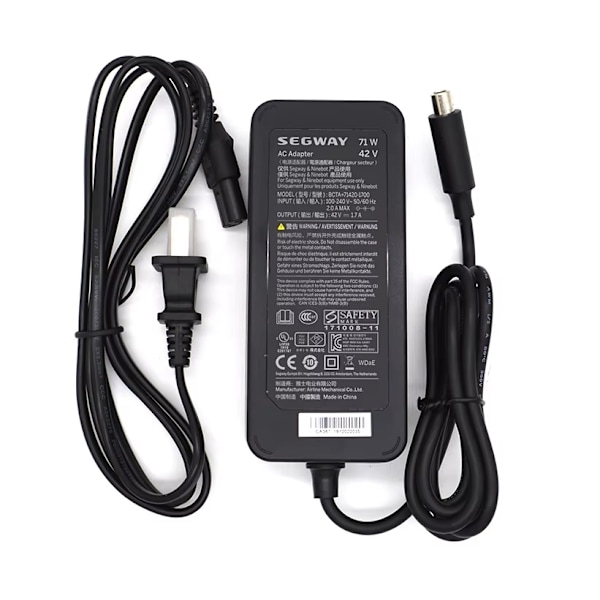 Segway Ninebot elscooter-oplader til Segway Max G30 ES1 ES2 E22 E25 Xiaomi M365 Black