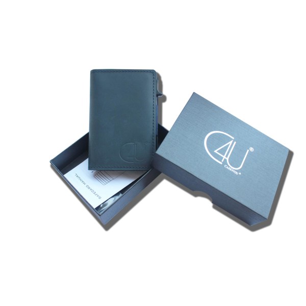 Eksklusiv Kortholder C4U Design RFID & NFC Beskyttende tegnebog Blue one size