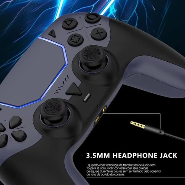 Trådlös Handkontroll Kompatibel med PS5 & PS5 Slim – Programmerbara Knappar, 1000mAh, USB-C grå