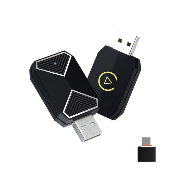 Langaton CarPlay-sovitin 2025 – Yhteensopiva iPhone iOS:n ja Androidin kanssa Black