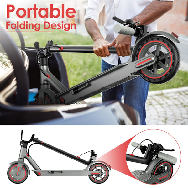 2024 - OOK-TEK V8 KickScooter Sähköpotkulauta - 30 km/h sähköpyörä Grey