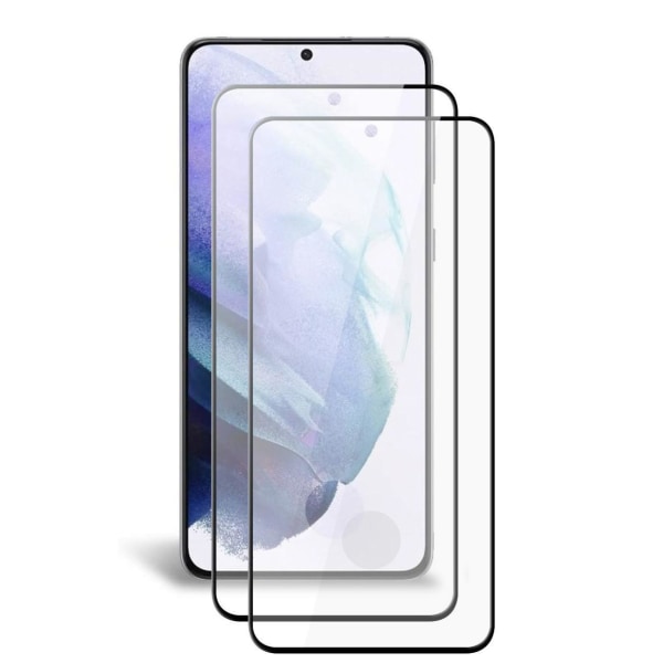 2-Pack C4U® Härdat Glas för Samsung Galaxy S21+ Bubbelfritt Härd Black Galaxy S21+