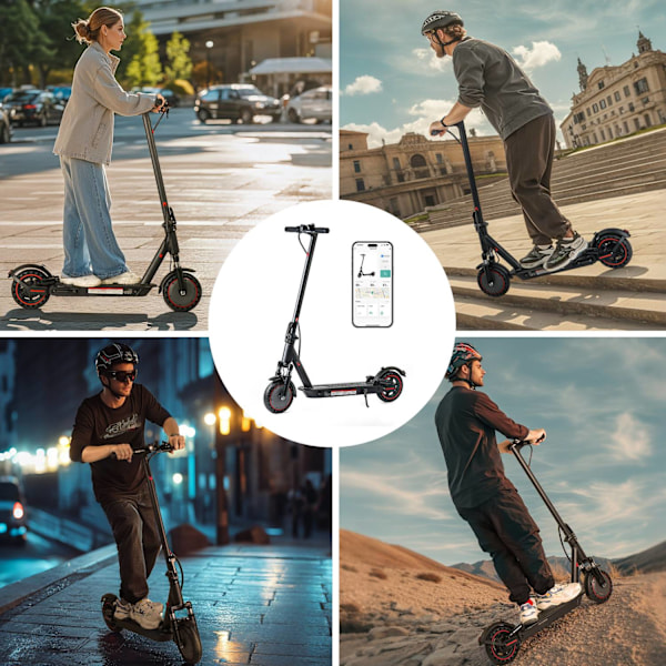 W4PLUS 2024 KickScooter Sähköpotkulauta 30km/h sähköpyörä potkulauta Black