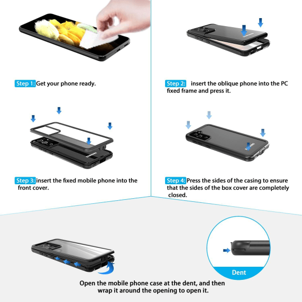 C4U® iskunkestävä puolustus - Galaxy S21 Ultra - iskunkestävä ku Black Samsung Galaxy S21 Ultra