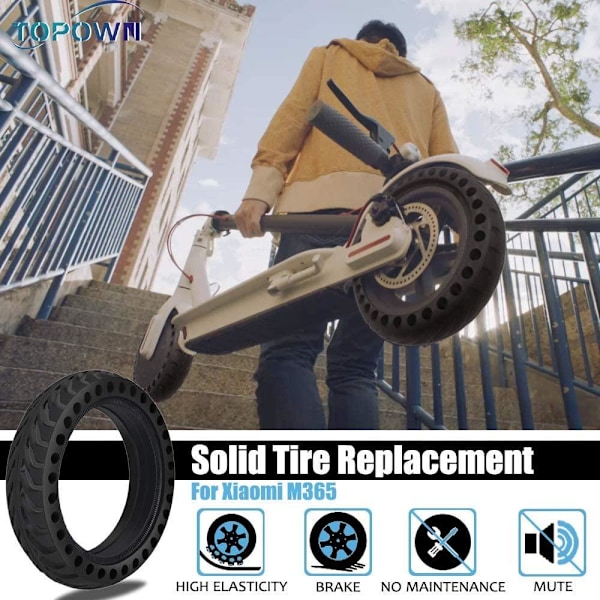 2-Pack - Xiaomi Däck + Verktyg - Punkteringsfria Honeycomb tire Svart