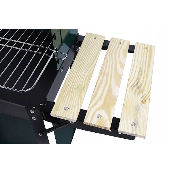 Havegrill på hjul – Rektangulær model med sidebord | MASTER GRILL & PARTY Black