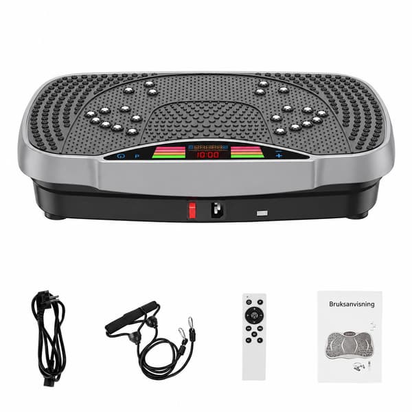 Vibrationsplatta med fjärrkontroll | LED-pekskärm | Automatprogram P1–P5 | Maxbelastning 150 kg