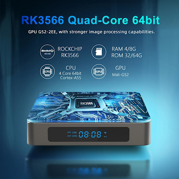 8K Full HD Mediaspelare x96 X6 KODI WiFi TVBox IPTV 11.0 Android Silver