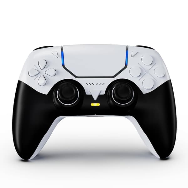 Trådløs Controller Kompatibel med PS5 & PS5 Slim – Programmerbare Knapper, 1000mAh, USB-C White