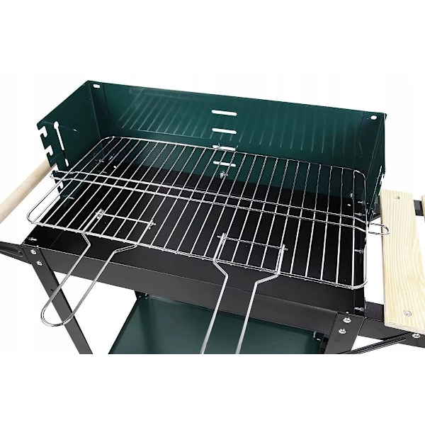 Havegrill på hjul – Rektangulær model med sidebord | MASTER GRILL & PARTY Black
