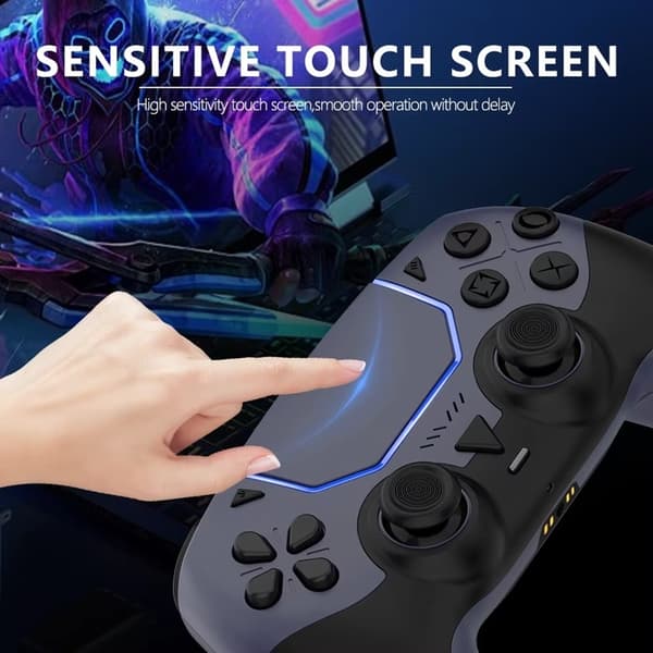 Trådlös Handkontroll Kompatibel med PS5 & PS5 Slim – Programmerbara Knappar, 1000mAh, USB-C grå