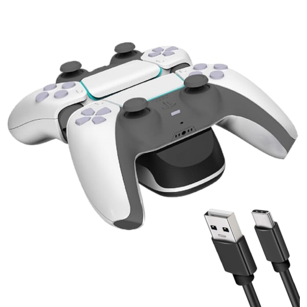 Dubbel laddstation för två kontroller - för PS5/ Playstation 5 Svart