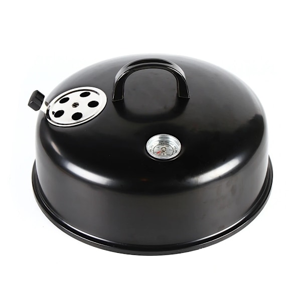 3-in-1 BBQ-Grilli – Savustin, Grilli & Haudutuspata | Suuri Kapasiteetti & Säädettävä Ilmavirtaus Black