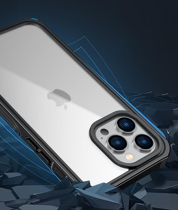 C4U® Shockproof Defence - iPhone 14 Pro - Stötdämpande skal Black iPhone 14 Pro (6.1)