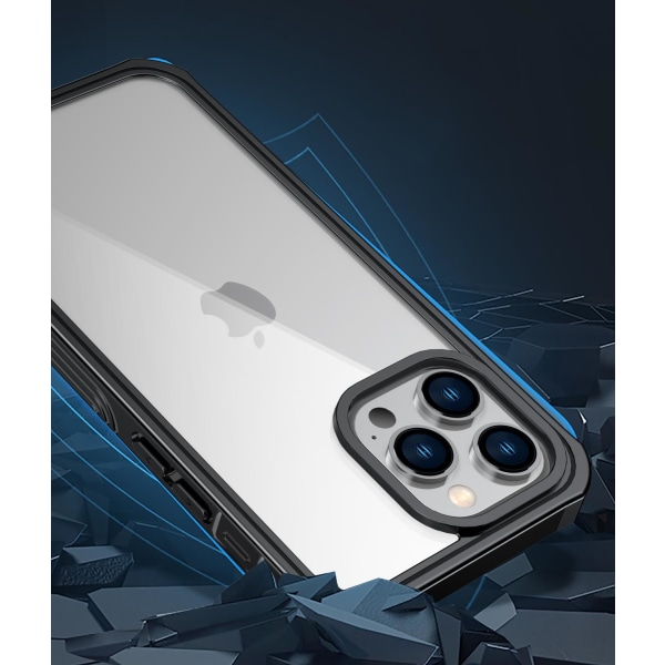 C4U® Stødfast forsvar - iPhone 14 Pro - Støddæmper Taske 3i1 Black iPhone 14 Pro (6.1)
