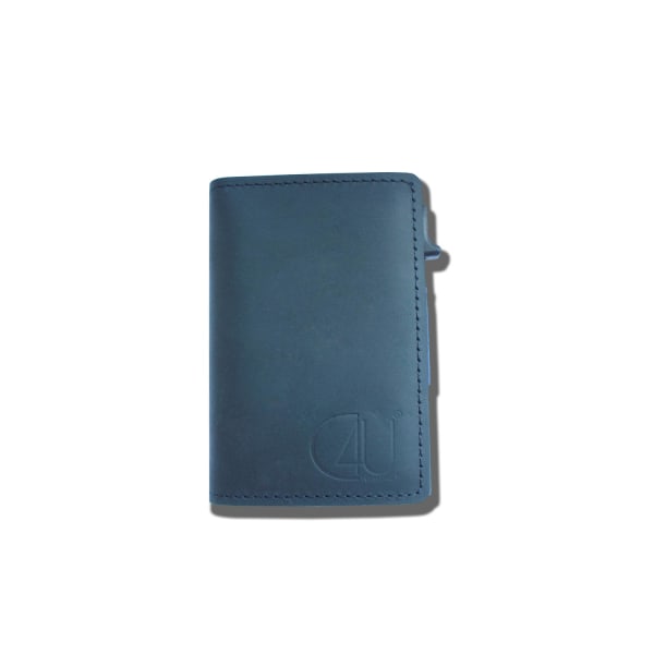 Exklusiv Korthållare C4U Design RFID & NFC Skydd plånbok pop-up Blå one size