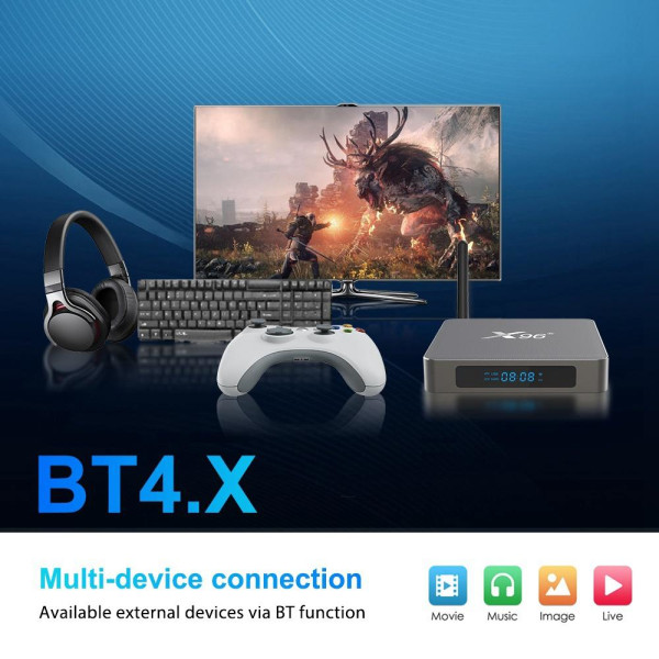 8K Full HD Mediaspelare x96 X6 KODI WiFi TVBox IPTV 11.0 Android Silver