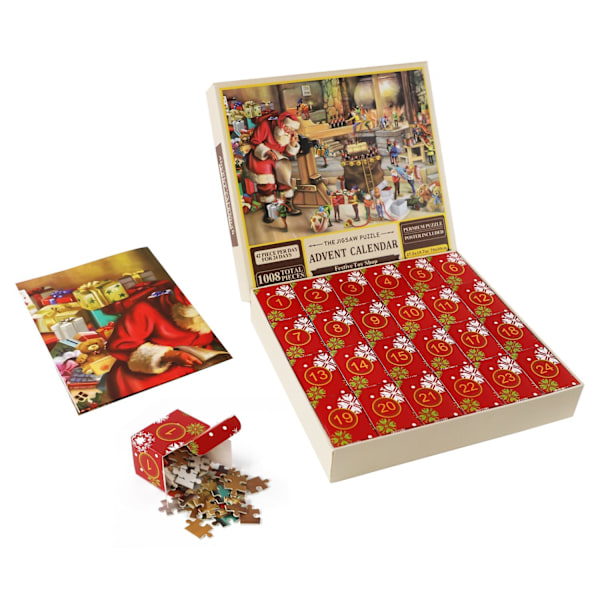 Puslespils adventskalender 2024, 1008 puslespilsbrikker 24 dages Toy Shop