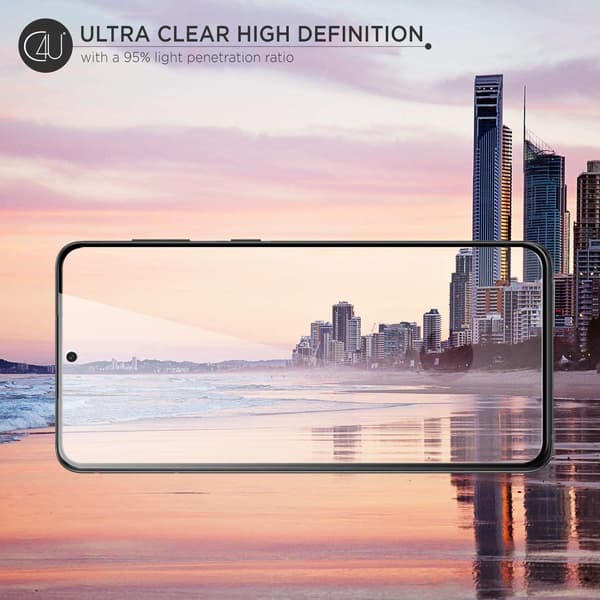 2-Pack C4U® Härdat Glas för Samsung Galaxy S21 Bubbelfritt Härda Black Galaxy S21