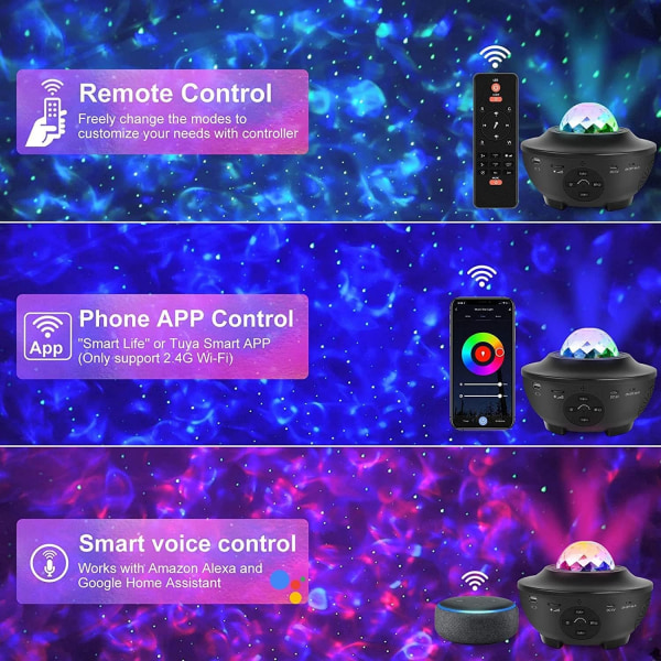 Stjerneprojektor LED - Galaksestjerneprojektor - Bluetooth WIFI Black WIFI - APP CONTROLL - TIKTOK