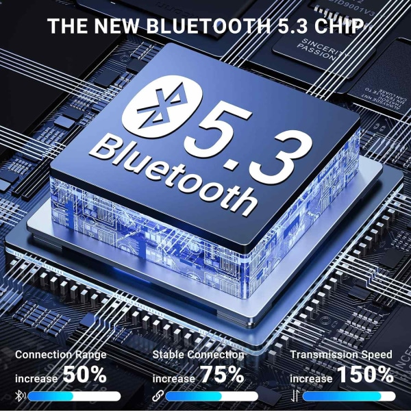 X500 Trådlösa Bluetooth Hörlurar - 30 timmar C4U® ANC ENC BT 5.3 Svart