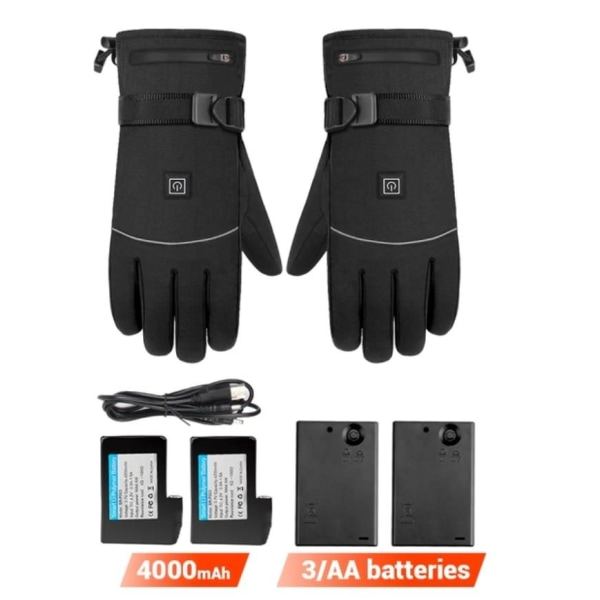 Genopladelige opvarmede handsker - Termiske handsker holder dig Black