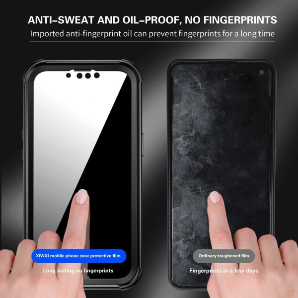 C4U® Shockproof Defence - iPhone 13 Pro  - Stötdämpande skal 3i1 Black iPhone 13 Pro (6.1)