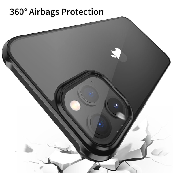 C4U® skal för iPhone 12 ShockBlack 12 Pro - Slimmat stötdämpande Black iPhone 12 / 12 Pro