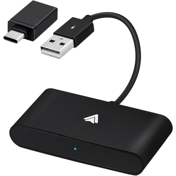 Adapter kompatibel med CarPlay Trådlös för Android- USB, USB-C Svart