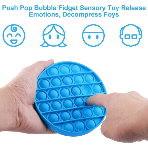 2-Pack Pop It - Fidget Toys - Flera Färger - Blå Blue 2pack - Blå