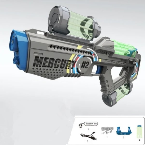 Mercury M2 Fuldt automatisk elektrisk vandpistol med lyseffekt Grey