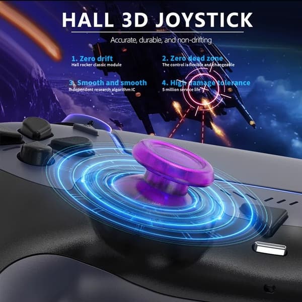 Trådlös Handkontroll Kompatibel med PS5 & PS5 Slim – Programmerbara Knappar, 1000mAh, USB-C grå