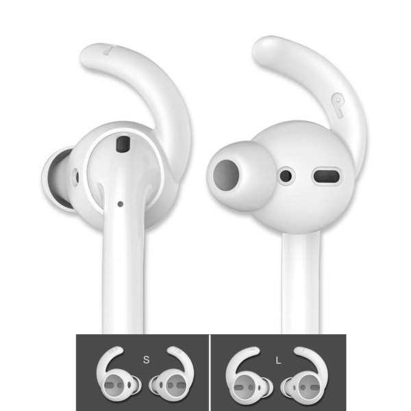 C4U Earhooks In-ear för AirPods 2 Earhooks / Earbuds silikon kit Vit