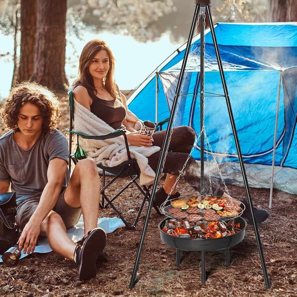 Tripod Outdoor Fire Pit BBQ Pyöreä Kulho Extra Suuri Grilli