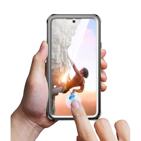 C4U® Stødfast forsvar - Galaxy S22 - Støddæmper Taske 3i1 Black Galaxy S22 - 6.1